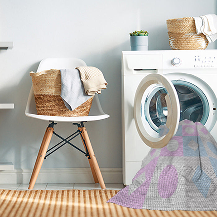 Machine Washable Transitional Lavender Purple Rug in a Washing Machine, wshpat2168