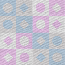 Square Patterned Lavender Purple Novelty Rug, pat2168