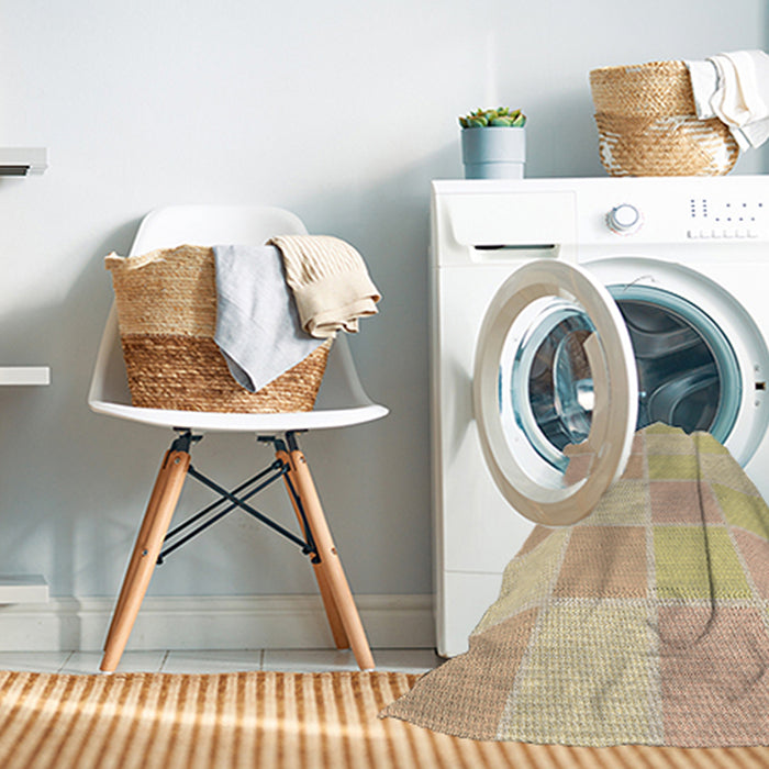 Machine Washable Transitional Brown Sand Brown Rug in a Washing Machine, wshpat2169brn