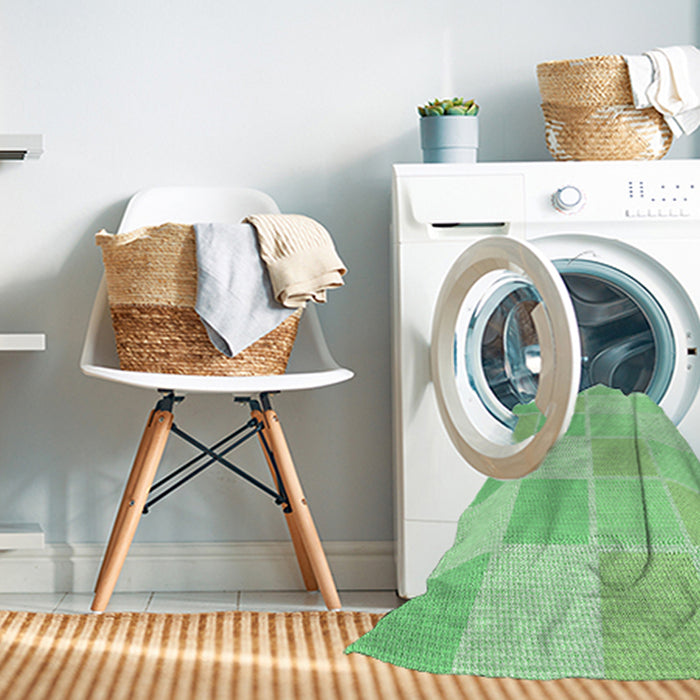 Machine Washable Transitional Green Rug in a Washing Machine, wshpat2169grn