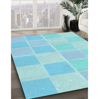 Patterned Diamond Blue Rug, pat2169lblu