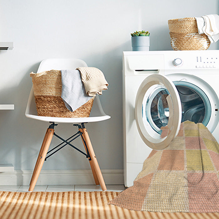 Machine Washable Transitional Sun Yellow Rug in a Washing Machine, wshpat2169org