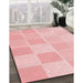 Machine Washable Transitional Pastel Red Pink Rug in a Family Room, wshpat2169rd