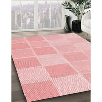 Patterned Pastel Red Pink Rug, pat2169rd