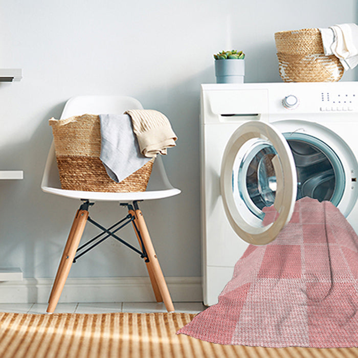 Machine Washable Transitional Pastel Red Pink Rug in a Washing Machine, wshpat2169rd