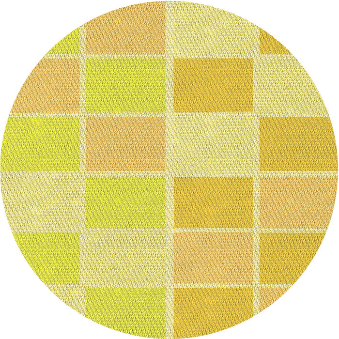 Square Patterned Neon Yellow Rug, pat2169yw
