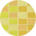 Square Patterned Neon Yellow Rug, pat2169yw