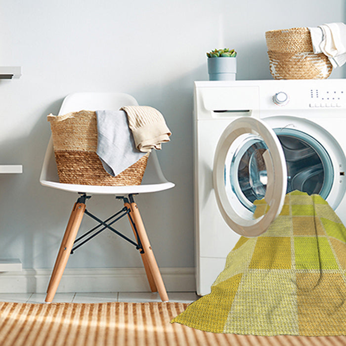 Machine Washable Transitional Neon Yellow Rug in a Washing Machine, wshpat2169yw