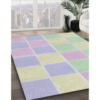 Patterned Dark Gray Novelty Rug, pat2169