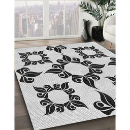 Patterned Off-White Novelty Rug in Family Room, pat216