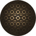 Square Patterned Black Rug, pat217brn