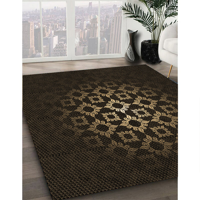 Machine Washable Transitional Black Rug in a Family Room, wshpat217brn