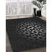 Patterned Black Rug in Family Room, pat217gry