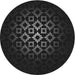 Square Patterned Black Rug, pat217gry