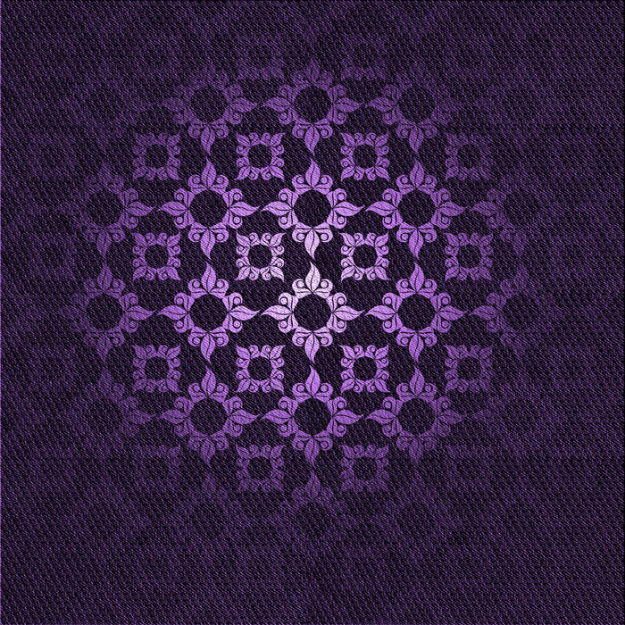 Round Patterned Deep Purple Rug, pat217pur