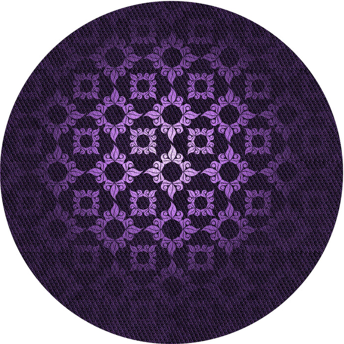 Square Patterned Deep Purple Rug, pat217pur