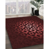 Patterned Chocolate Brown Rug, pat217rd