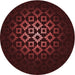 Square Patterned Chocolate Brown Rug, pat217rd