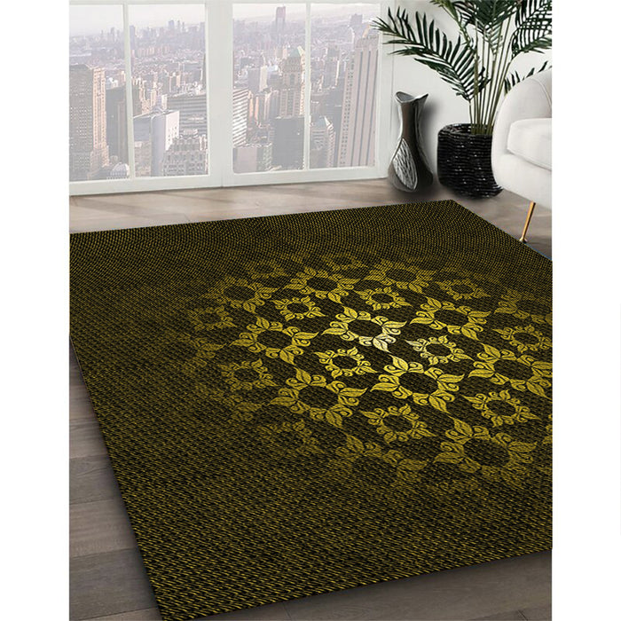 Machine Washable Transitional Black Rug in a Family Room, wshpat217yw