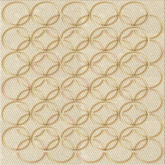Round Patterned Golden Blonde Gold Rug, pat2170brn