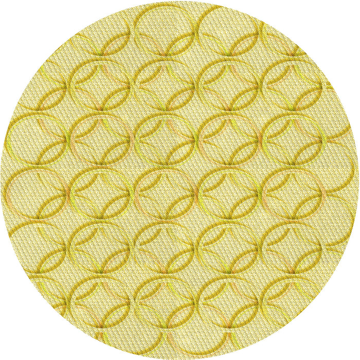 Square Patterned Golden Brown Yellow Rug, pat2170yw