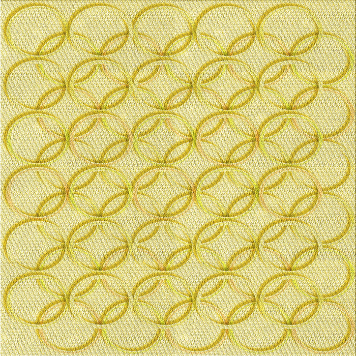Round Patterned Golden Brown Yellow Rug, pat2170yw