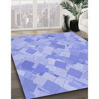 Patterned Light Slate Blue Rug, pat2171blu