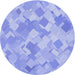 Square Patterned Light Slate Blue Rug, pat2171blu