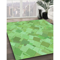 Patterned Emerald Green Rug, pat2171grn