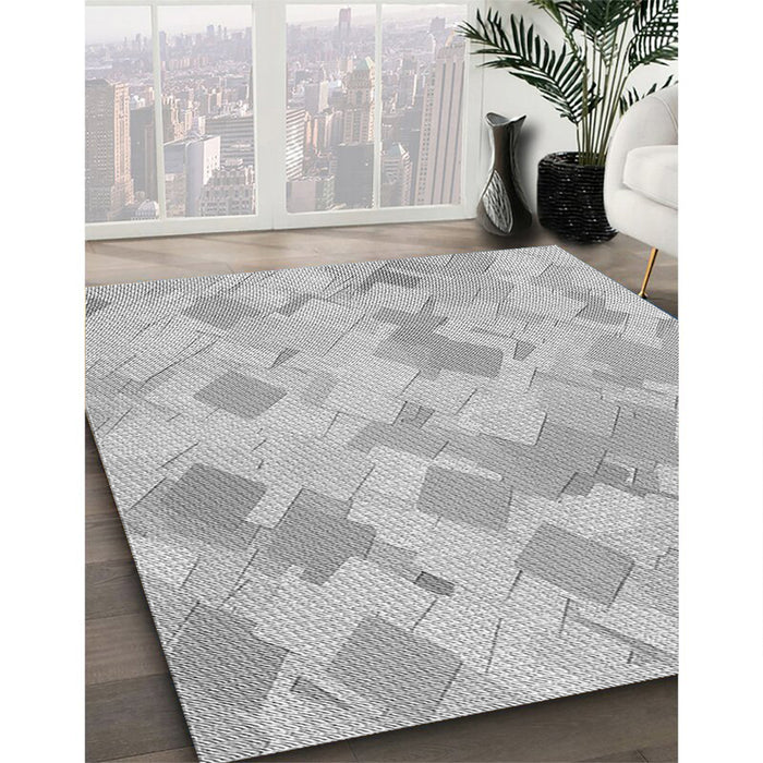 Machine Washable Transitional Gunmetal Gray Rug in a Family Room, wshpat2171gry