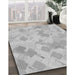 Patterned Gunmetal Gray Rug in Family Room, pat2171gry