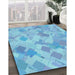 Machine Washable Transitional Blue Rug in a Family Room, wshpat2171lblu