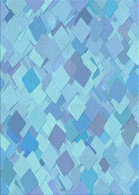 Machine Washable Transitional Blue Rug, wshpat2171lblu