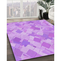 Patterned Pastel Purple Pink Rug, pat2171pur