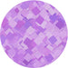 Square Patterned Pastel Purple Pink Rug, pat2171pur