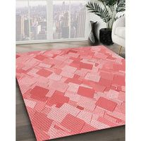 Patterned Pastel Pink Rug, pat2171rd