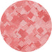 Square Patterned Pastel Pink Rug, pat2171rd