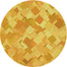 Square Patterned Gold Yellow Rug, pat2171yw