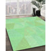 Machine Washable Transitional Green Rug in a Family Room, wshpat2172grn