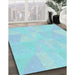 Machine Washable Transitional Diamond Blue Rug in a Family Room, wshpat2172lblu