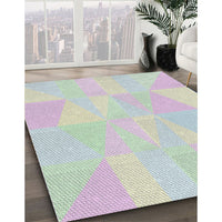 Patterned Dark Gray Novelty Rug, pat2172