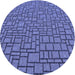 Square Patterned Sky Blue Rug, pat2173blu