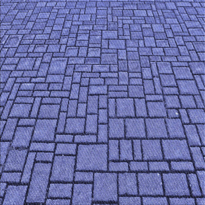 Round Patterned Sky Blue Rug, pat2173blu