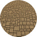 Square Patterned Caramel Brown Rug, pat2173brn