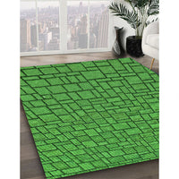 Patterned Green Rug, pat2173grn