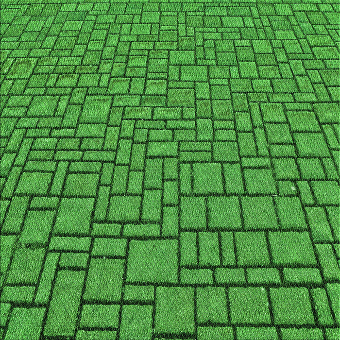 Round Patterned Green Rug, pat2173grn