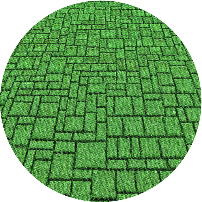 Square Patterned Green Rug, pat2173grn