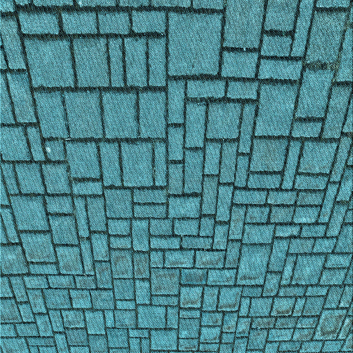 Patterned Dark Turquoise Green Rug, pat2173lblu