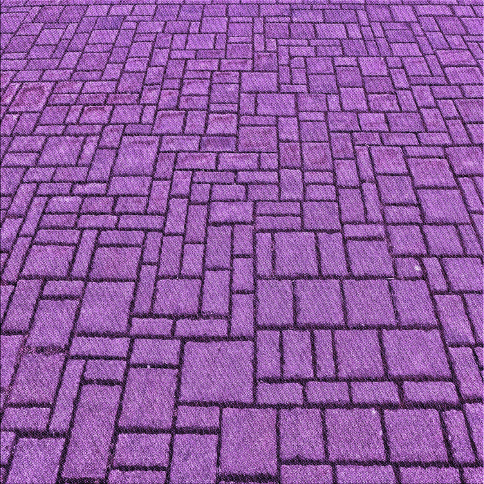 Round Machine Washable Transitional Purple Rug, wshpat2173pur