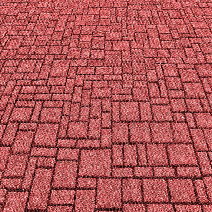 Round Patterned Red Rug, pat2173rd